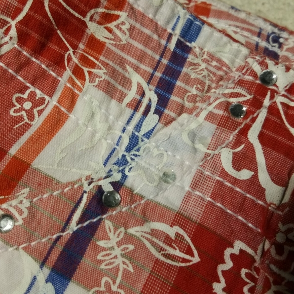 Bongo Red White & Blue Rhinestone Shorts Sz 7 - Picture 6 of 7